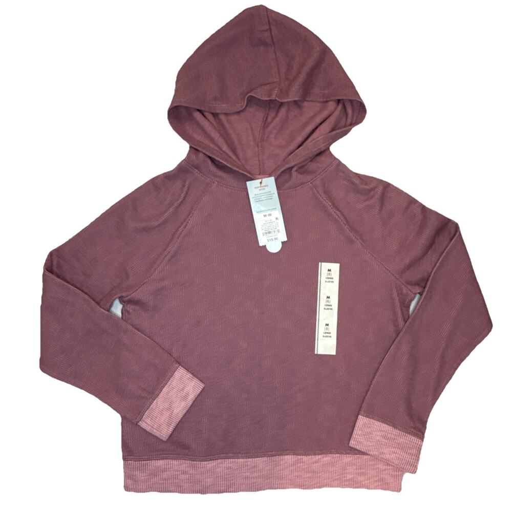 Cat & Jack Girls Size M (8) Light Plum Ribbed Hooded Sweatshirt Pullover